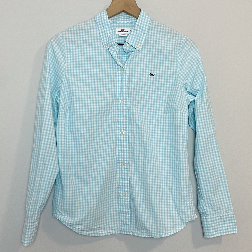 Vineyard Vines Blue/White Gingham Button Down - Picture 4 of 10